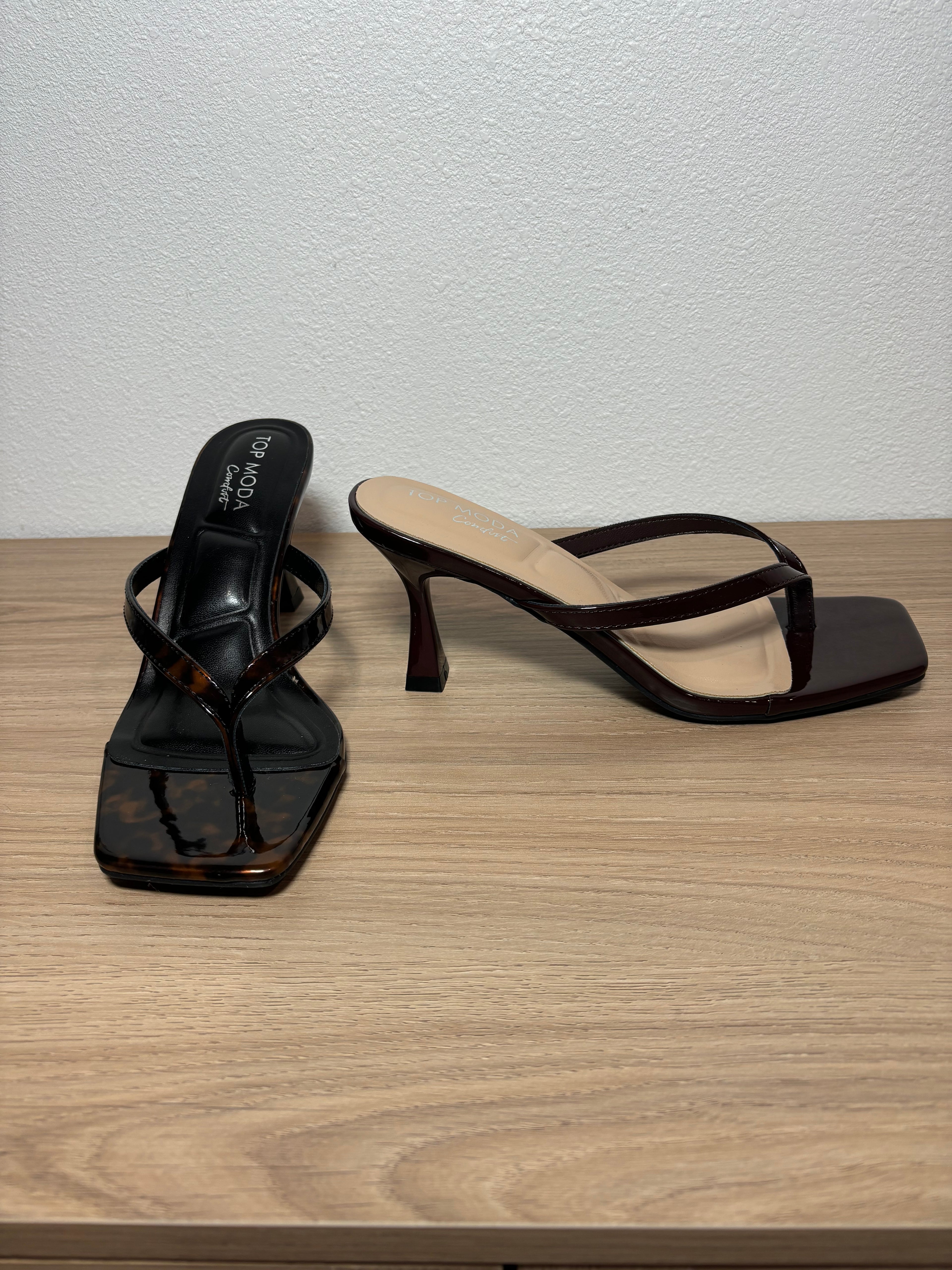Rosie Kitten Heel Brown Patent