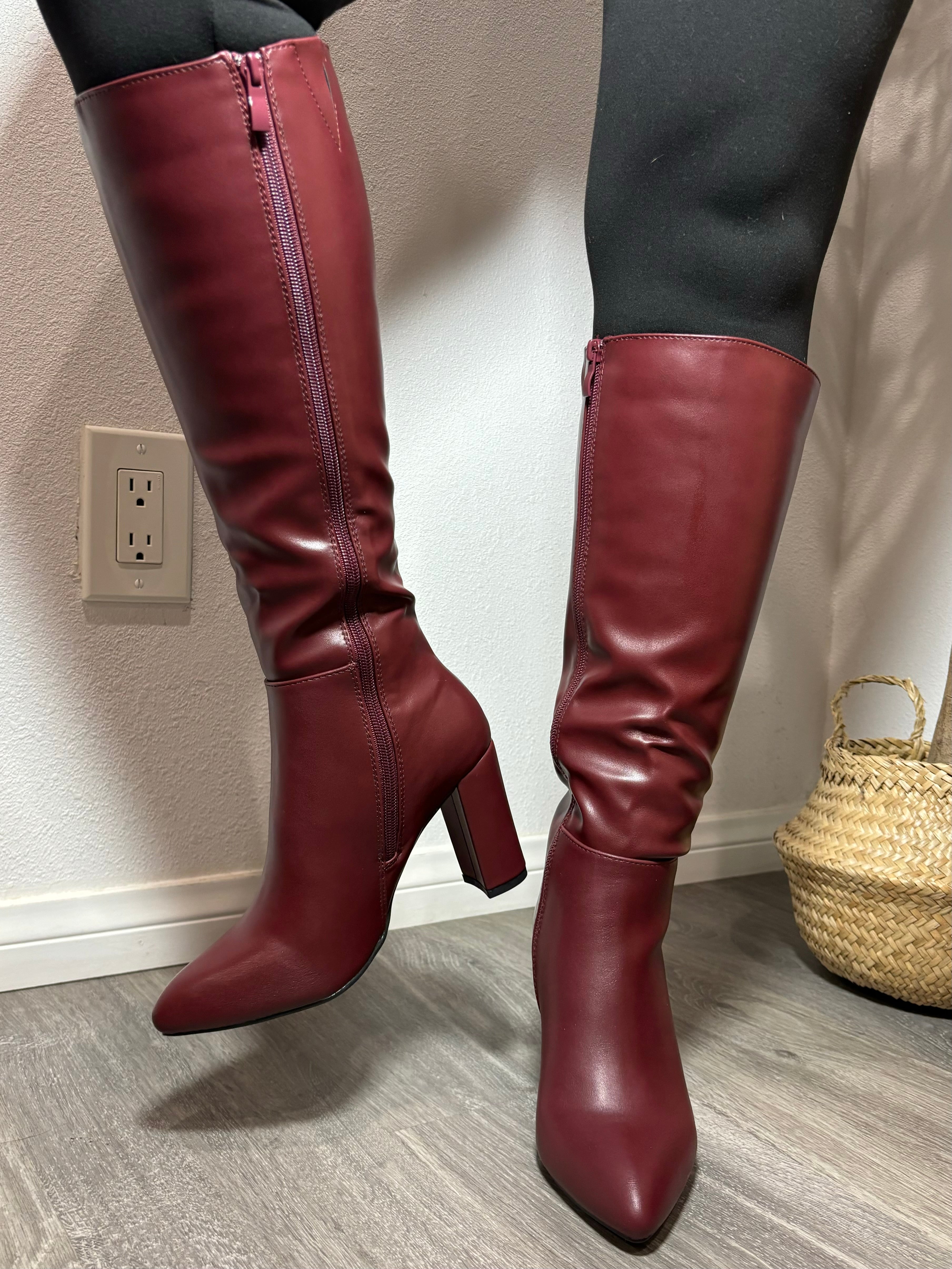Brazil Knee High Boot Wine