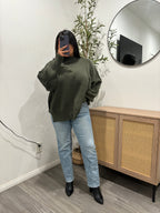 Taylor Mock Neck Sweater Dark Olive