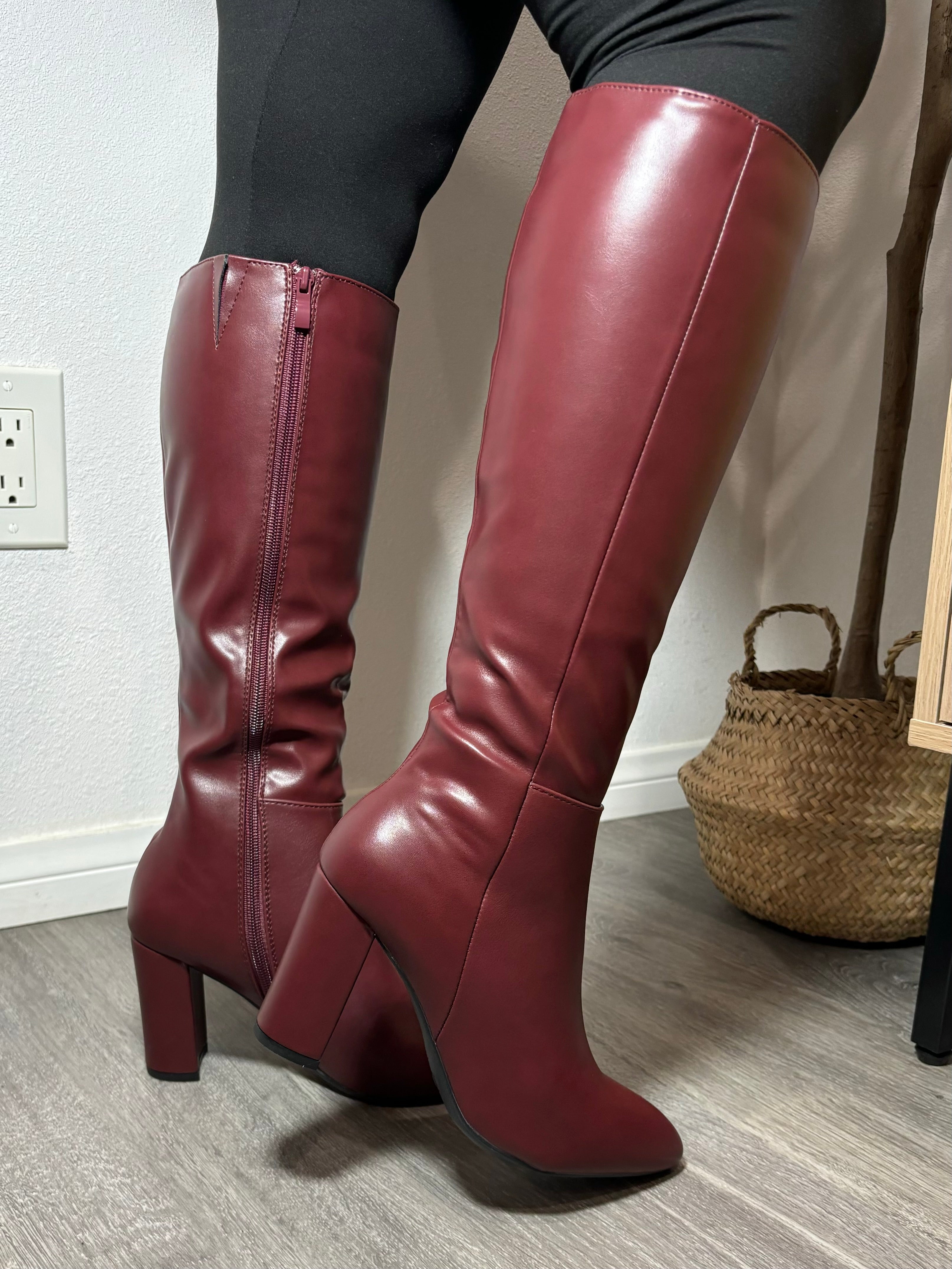 Brazil Knee High Boot Wine