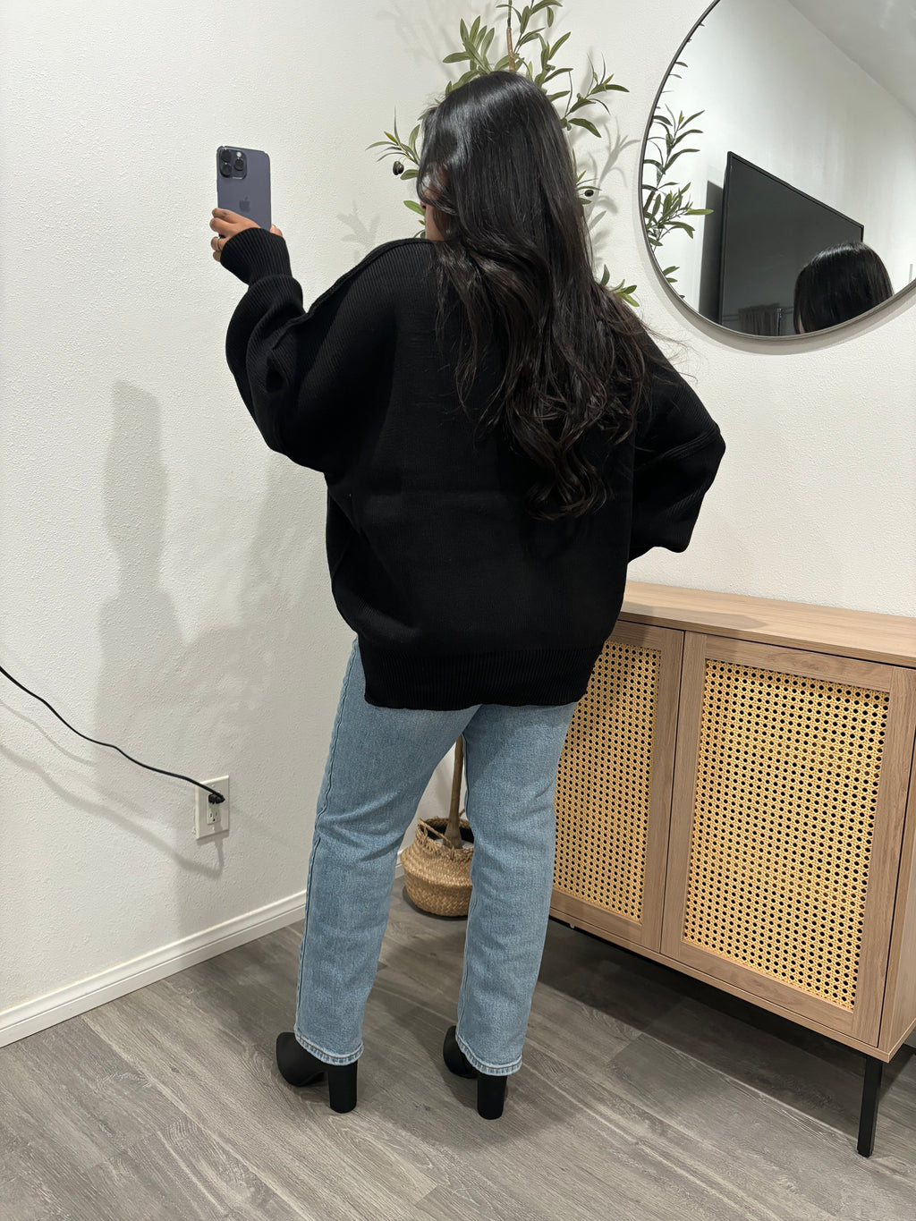 Taylor Mock Neck Sweater Black