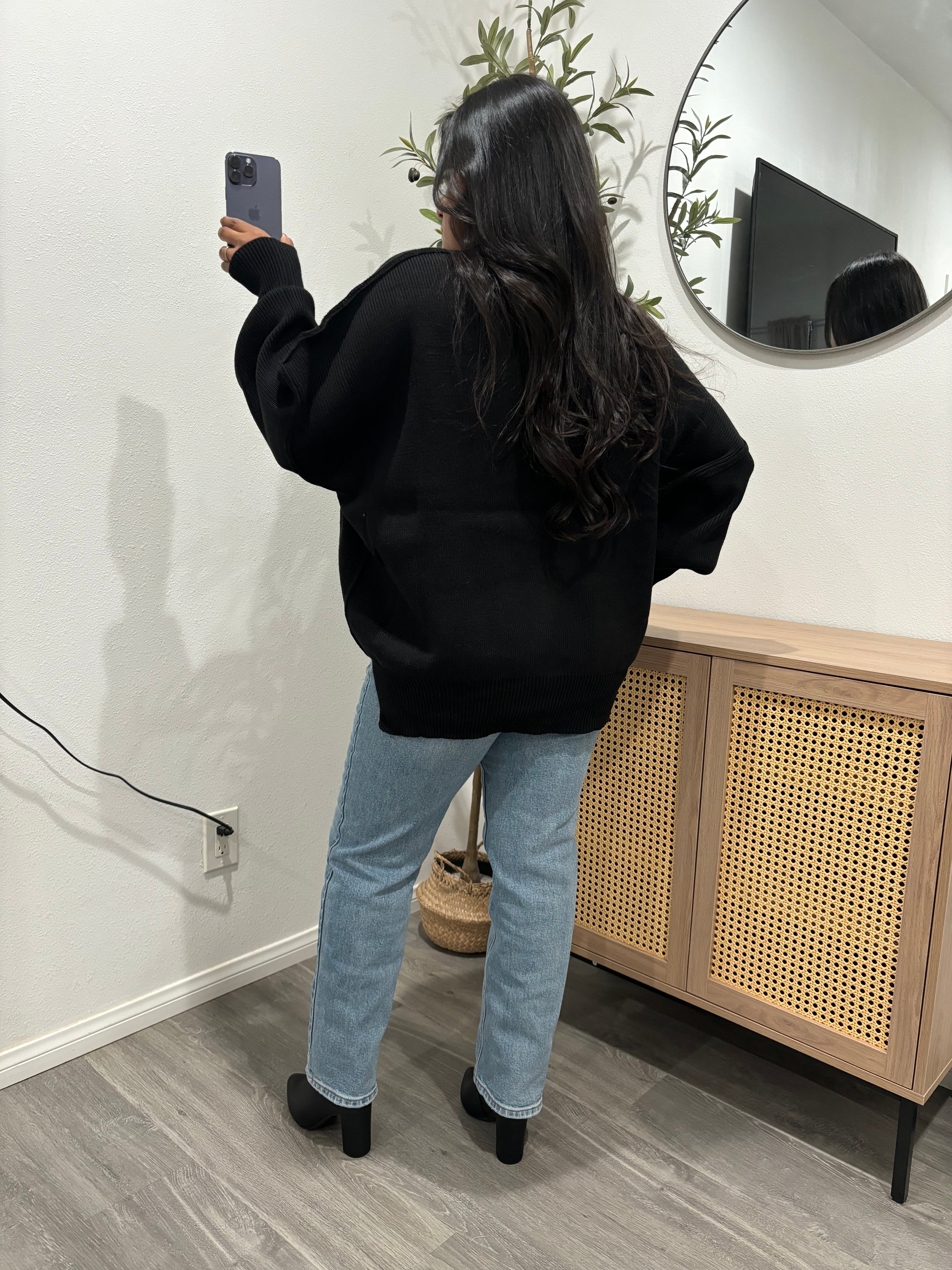 Taylor Mock Neck Sweater Black