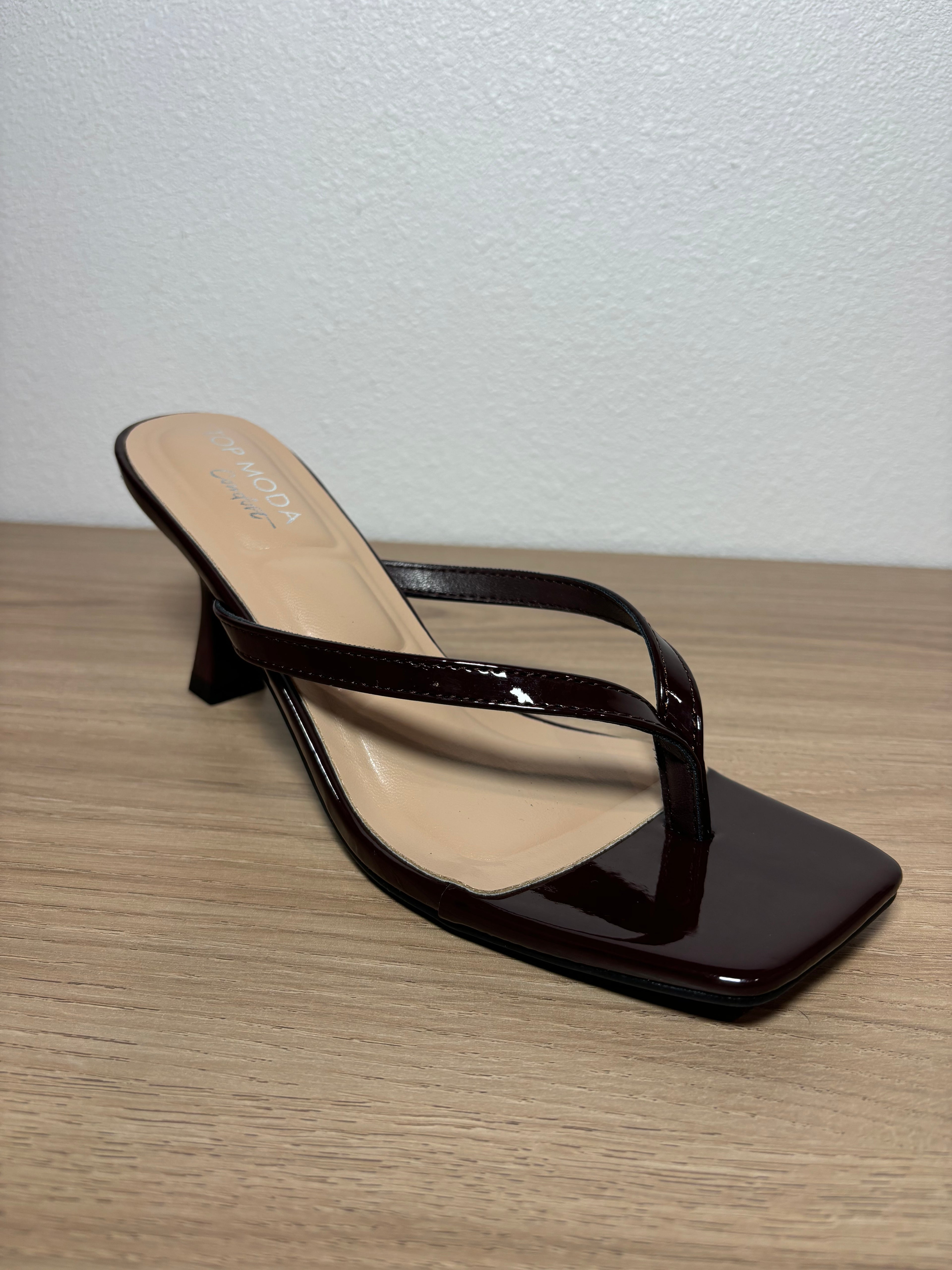 Rosie Kitten Heel Brown Patent