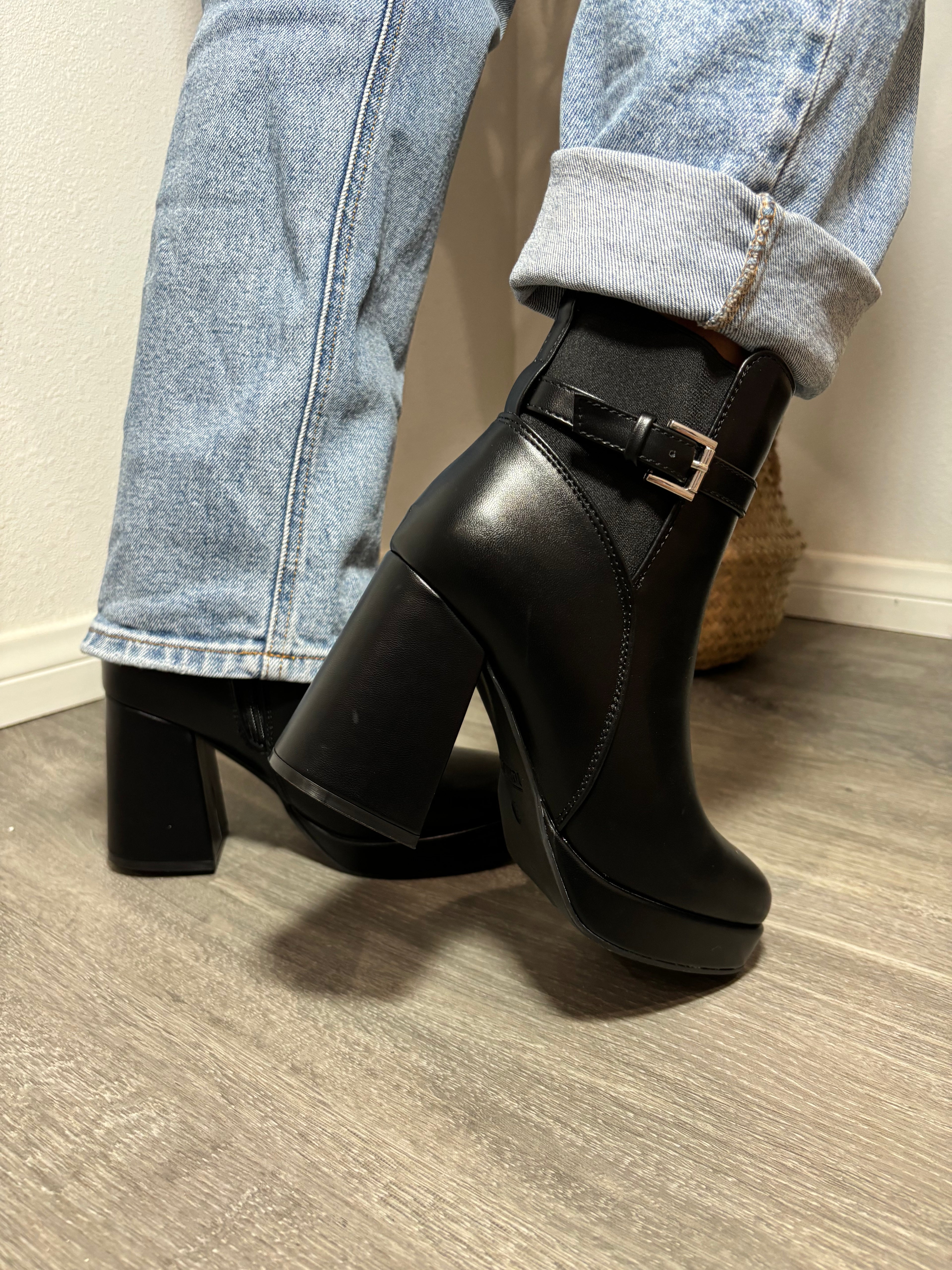 Dover Platform Booties Black