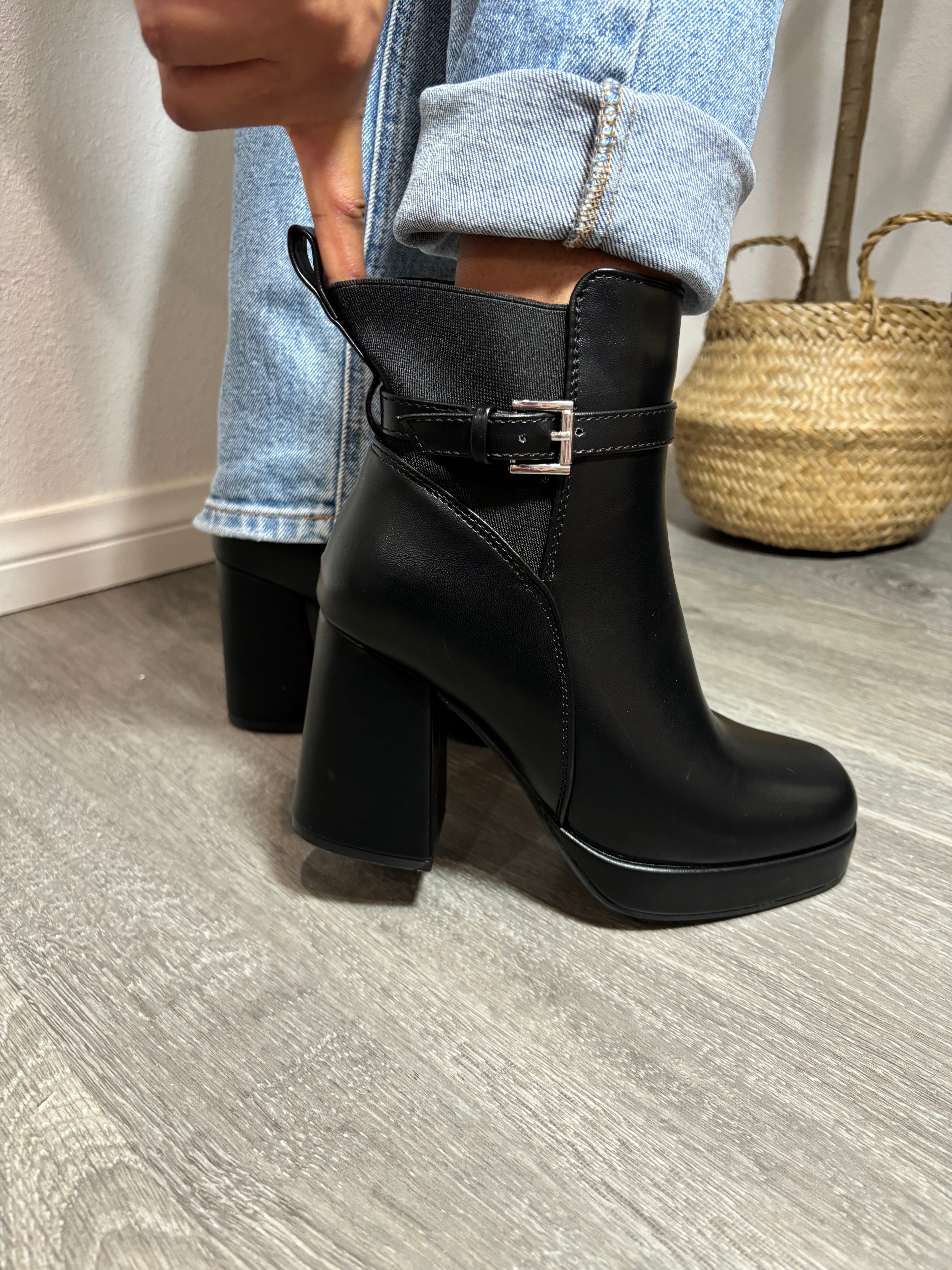 Dover Platform Booties Black