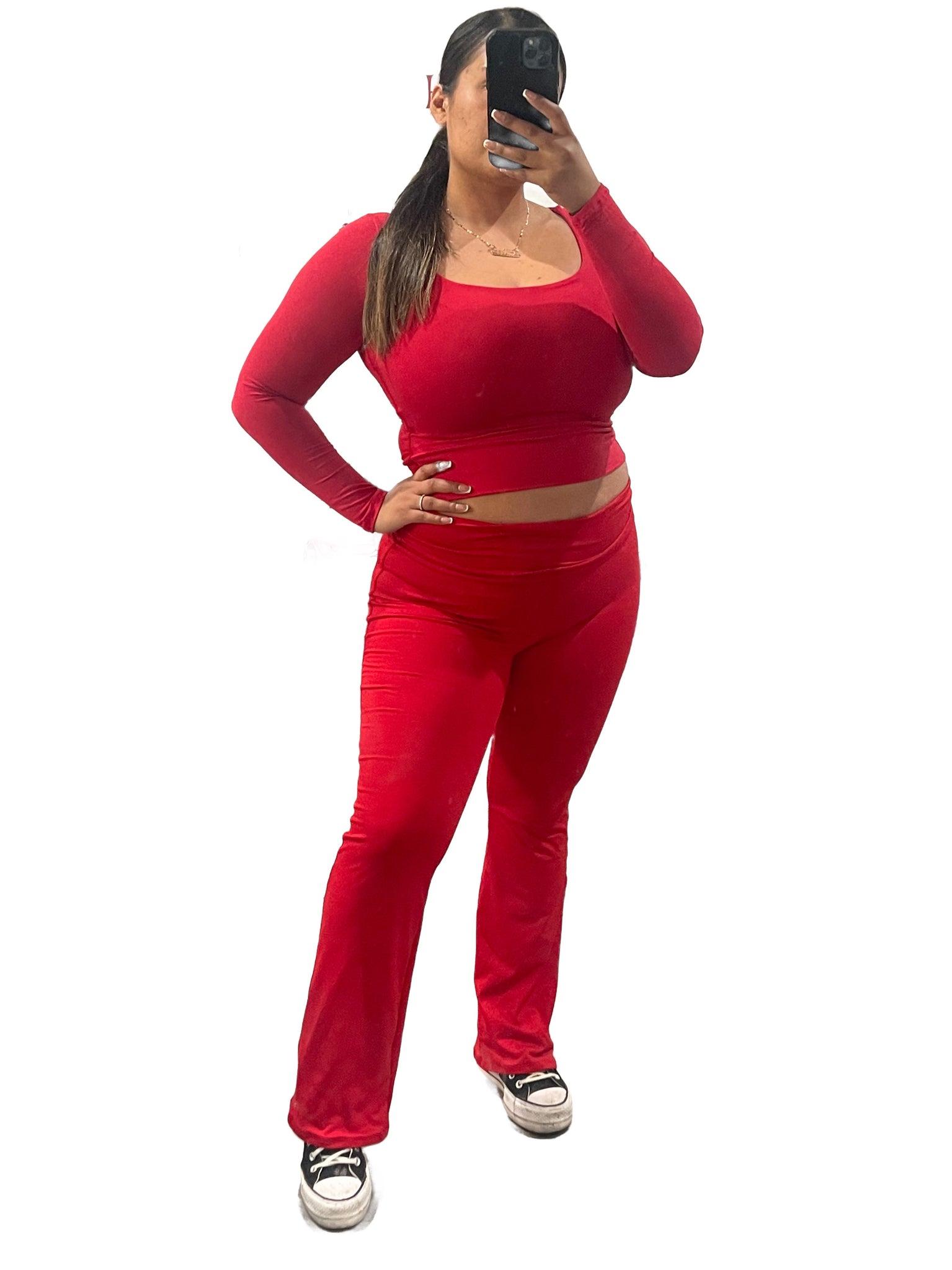 Jackie fold over Yoga Pants Red – Vanessa's Shoetique