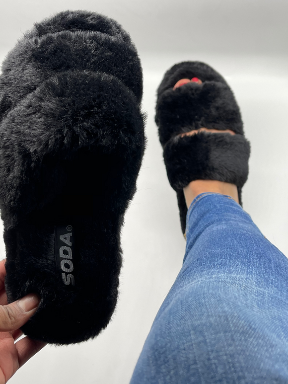 Fuzzy Boot Slide Slippers